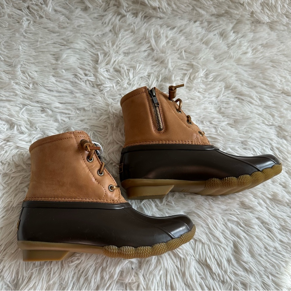 Sperry Womens Saltwater Starlight Tan Water Resistant Duck Boot New Size 6 - Picture 4 of 9